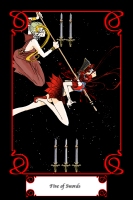 Sailor Chi and Sailor Phi Kill Starlights and Kakyuu - Five of Swords