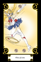 Sailormoon defeats Youma - Three of Coins