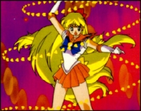 Sailor Venus attacks with 'Venus Love-me Chain'