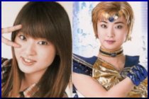 Uchida Asako Out of Costume and as Sailor Uranus