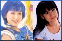 Wakayama Manami as Sailor Mercury and Out of Costume