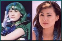 Asami Yuuka as Sailor Neptune and Out of Costume