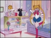 Usagi is surprised at her transformation